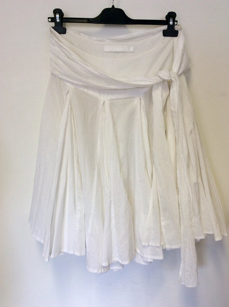 ALL SAINTS WHITE COTTON FLIPPY FULL SKIRT SIZE S