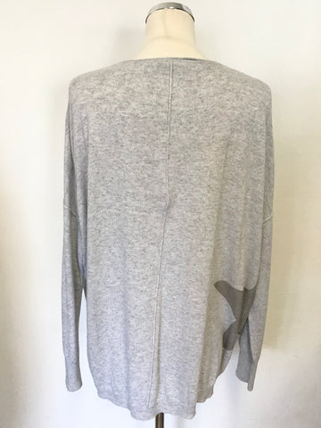 MINT VELVET LIGHT GREY STAR TRIM OVERSIZE JUMPER SIZE 14