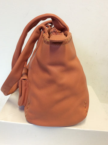 RADLEY CORAL ORANGE LEATHER SHOULDER BAG