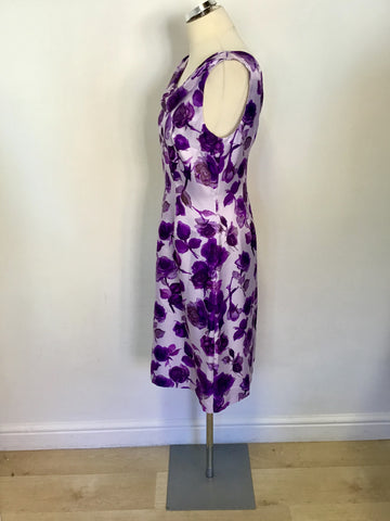 BRAND NEW PHASE EIGHT LILAC & PURPLE FLORAL PRINT OCCASION DRESS SIZE 12