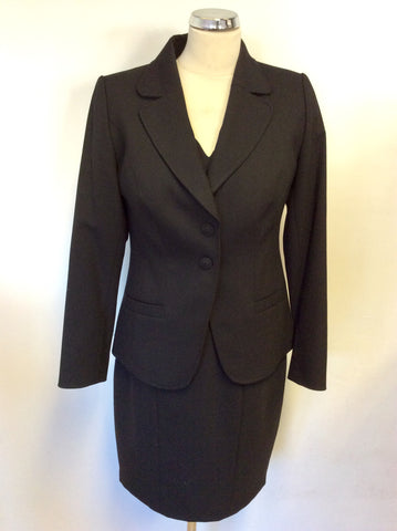 PEPPERBERRY BLACK WOOL BLEND JACKET,SKIRT & DRESS SUIT SIZE 10