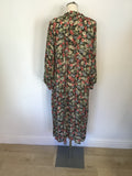 ZARA MULTI COLOURED FLORAL PRINT 3/4 LENGTH SLEEVE BUTTON FRONT DRESS SIZE XL