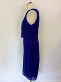 M&CO BOUTIQUE COBALT BLUE LACE SLEEVELESS DRESS SIZE 14