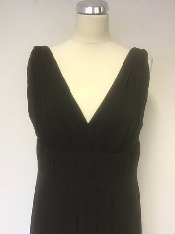 LAURA ASHLEY BLACK SILK SLEEVELESS LONG SPECIAL OCCASION DRESS SIZE 14