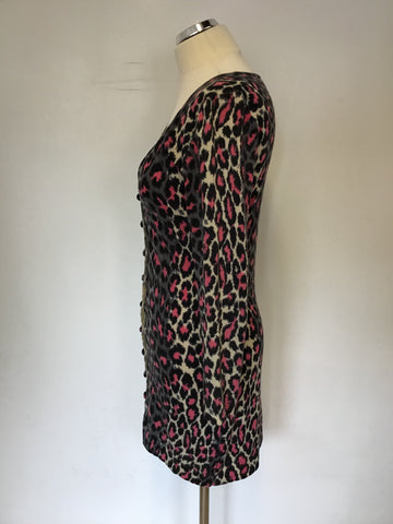 TEMPERLEY ANIMAL PRINT LONG WOOL CARDIGAN SIZE M