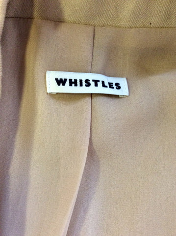 WHISTLES LIGHT CAMEL LINEN JACKET SIZE 14