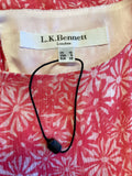 BRAND NEW LK BENNETT JAXON SILK JELLY BEAN PINK DAISY PRINT LAYERED DRESS SIZE 10