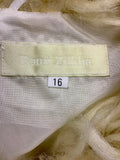 BRAND NEW RONIT ZILKHA CREAM SHAGGY FAUX FUR JACKET SIZE 16