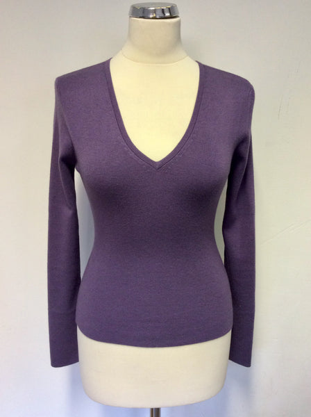 HOBBS DAMSON SILK & WOOL BLEND JUMPER SIZE 10