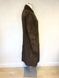 PHASE EIGHT BROWN SUEDE KNEE LENGTH COAT SIZE 12