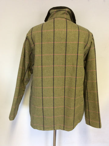 BRAND NEW RYDALE BRAMHAM GREEN & PINK CHECK TWEED WOOL BLEND JACKET SIZE 18