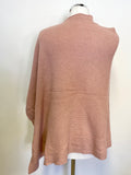 JIGSAW DUSKY PINK WOOL & CASHMERE BLEND PONCHO SIZE S/M