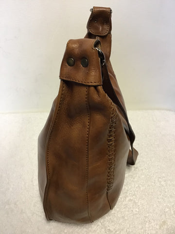 PIKOLINOS CHESTNUT BROWN LEATHER SHOULDER BAG