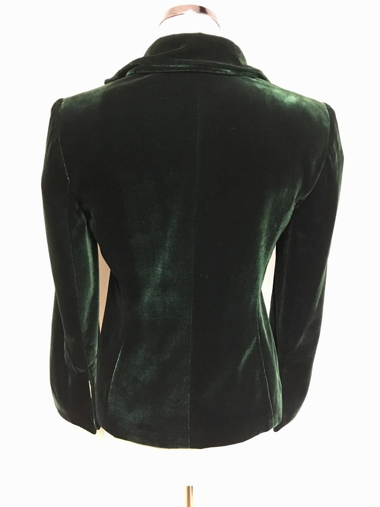 PRÉCIS PETITE EMERALD GREEN VELVET JACKET & TROUSER SUIT SIZE 8 ...