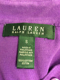 RALPH LAUREN PURPLE RUFFLE FRONT SLEEVELESS TOP SIZE S