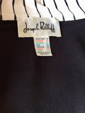 JOSEPH RIBKOFF BLACK 2 ZIP FASTEN STRIPE TRIM JACKET SIZE 14