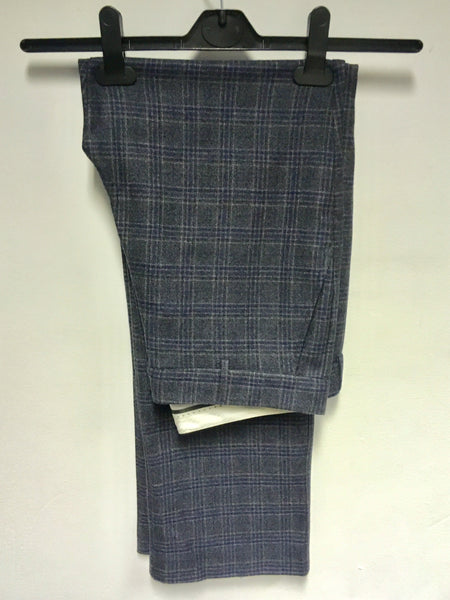 PART TWO GREY CHECK WOOL BLEND TROUSERS SIZE 12