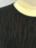 HOBBS BLACK & BROWN PRINT KNIT JUMPER DRESS SIZE 12