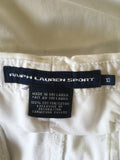 RALPH LAUUREN SPORT WHITE COTTON CHINO SHORTS SIZE 10 UK 14