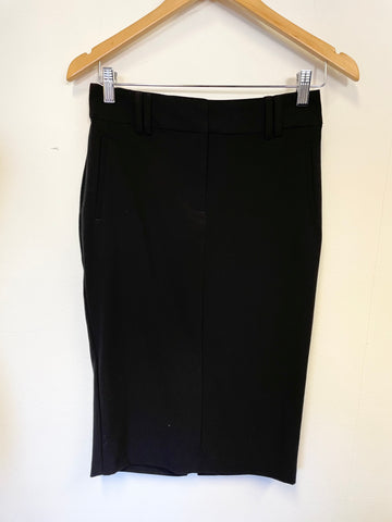 MARKS & SPENCER BLACK FITTED JACKET & PENCIL SKIRT SUIT SIZE 8