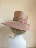 NEXT LIGHT PINK FLOWER TRIM WIDE SHAPED BRIM FORMAL HAT