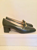 BRAND NEW HERZAG DARK GREEN LEATHER COURT SHOES SIZE 5/38