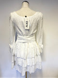 BRAND NEW ALICE BY TEMPERLEY COLETTE WHITE BROIDIERE ANGLAISE FRILL DRESS SIZE 10