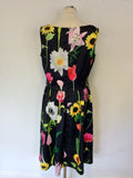 BRAND NEW LINDY BOP BLACK & BOLD FLORAL PRINT SWING DRESS SIZE 14