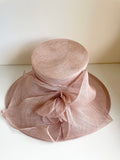 NEXT LIGHT PINK FLOWER TRIM WIDE SHAPED BRIM FORMAL HAT