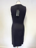 BRAND NEW MARCIANO GUESS BLACK BEAD EMBELLISHED SLEEVELESS BODYCON / PENCIL DRESS SIZE 44 UK 12