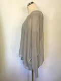 MINT VELVET GREY BEADED SEMI SHEER TOP WITH INNER VEST TOP SIZE 14