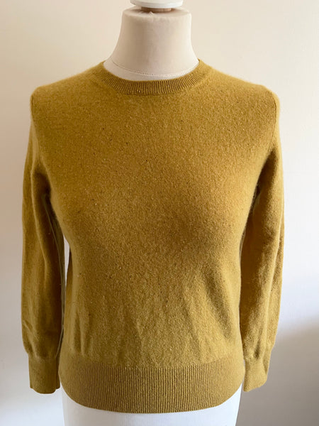 MARKS & SPENCER AUTOGRAPH 100% CASHMERE MUSTARD FLECK JUMPER SIZE 10