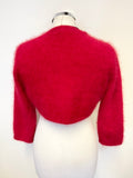 MONSOON RED ANGORO 3/4 SLEEVED BOLERO CARDIGAN SIZE 12