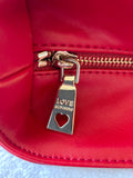 BRAND NEW LOVE MOSCHINO RED & BLACK FAUX LEATHER SHOULDER SHOPPER BAG