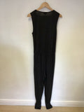 THE WHITE COMPANY BLACK STRETCH JERSEY JUMPSUIT SIZE 12