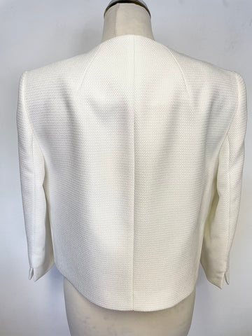 BRAND NEW PHASE EIGHT WHITE 3/4 SLEEVE CROPPED JACKET SIZE 12