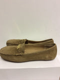 BRAND NEW RALPH LAUREN CAMEL SUEDE BERDINE LOAFERS SIZE 7.5/41