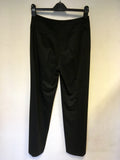 BRAND NEW PER UNA BLACK NATURAL WAISTBAND WIDE LEG WOOL TROUSERS SIZE 8L