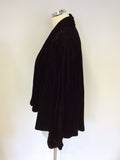 EMMA SOMERSET BLACK VELVET SWING JACKET SIZE L