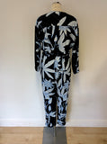 WHISTLES BLACK & BLUE BOTANICAL FLORAL PRINT JUMPSUIT SIZE 10