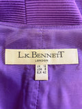 LK BENNETT PURPLE SLEEVELESS COTTON & SILK BLEND PENCIL DRESS SIZE 12