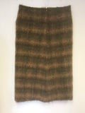 HOBBS BROWN & RUST WOOL & MOHAIR STRAIGHT MIDI LENGTH SKIRT SIZE 12