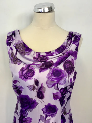 BRAND NEW PHASE EIGHT LILAC & PURPLE FLORAL PRINT OCCASION DRESS SIZE 12