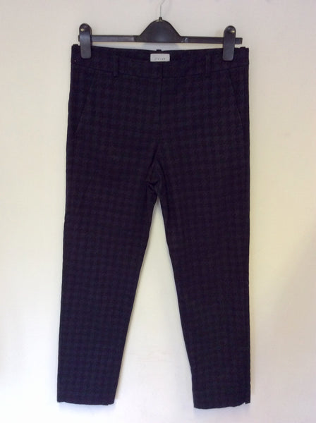 JIGSAW BLACK & NAVY CHECK CAPRI PANTS SIZE 10