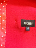 HOBBS RED WOOL BLEND DOUBLE BREASTED JACKET SIZE 14