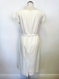 LK BENNETT IVORY CAP SLEEVE BELTED PENCIL DRESS SIZE 12