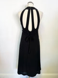 HOBBS BLACK SILK BLEND OPEN STRAPPY BACK SPECIAL OCCASION DRESS SIZE 12