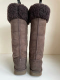 CELTIC & CO CELT MOCCA BROWN SHEEPSKIN KNEE LENGTH BOOTS SIZE 5/38