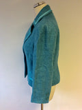 HOBBS TURQOUISE RIBBON TRIM JACKET SIZE 10