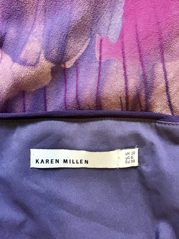 KAREN MILLEN PURPLE SILK MAXI DRESS SIZE 10